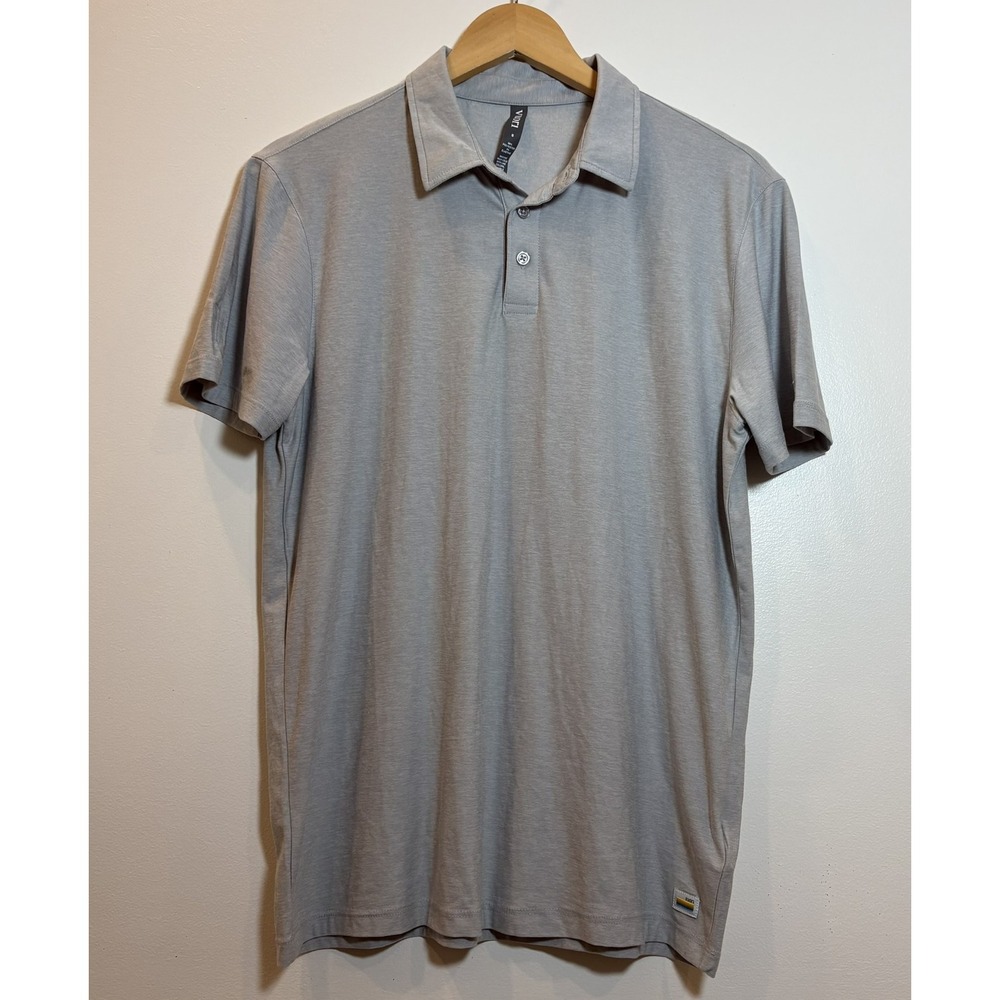 Vuori Mens Strato Tech Polo Shirt Light Grey Heather Short Sleeve S V188